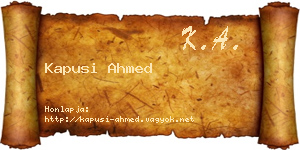 Kapusi Ahmed névjegykártya